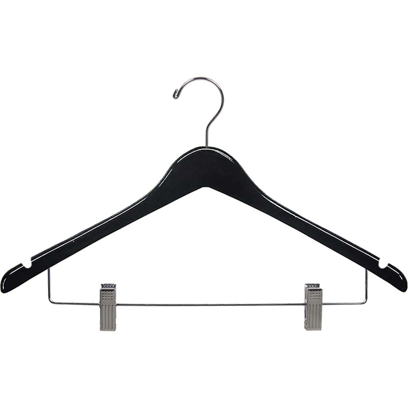 Yahir Wood Hangers With Clips, 100