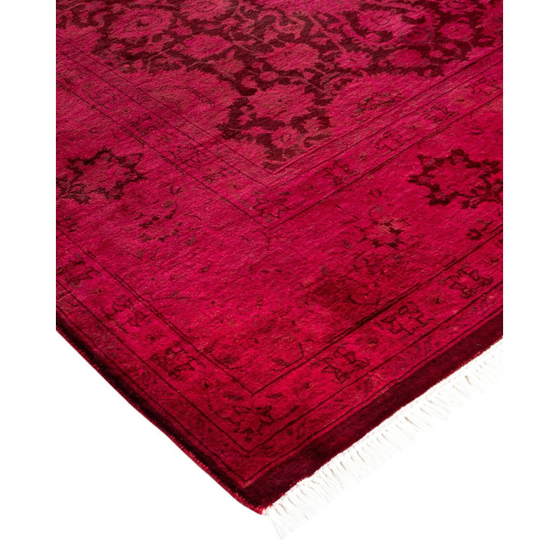 Tapis unique noué à la main Weirsky - rose Weirsky