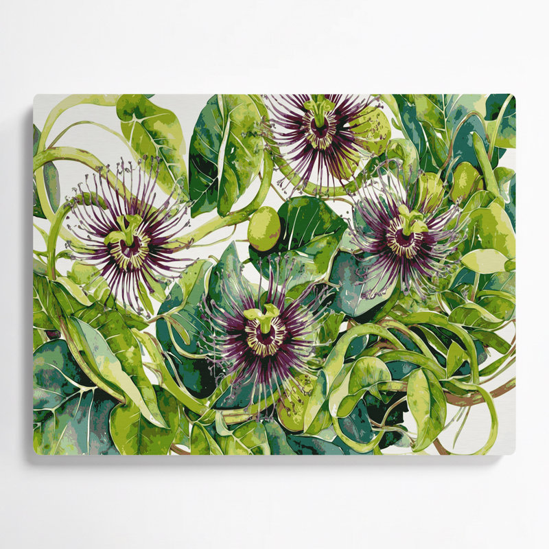 Art mural vert hawaïen Lilikoi Vines, H 11 po x l 14 po