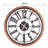 Stylish Decorative Metal Wall Clock, Black & Oak, 31.5 in Diameter x 0.06 in Thick | 100% Durable Metal Construction, Silent Mechanism, Requires 1 AA Battery (Not Included) | Perfect for Home or Office Décor