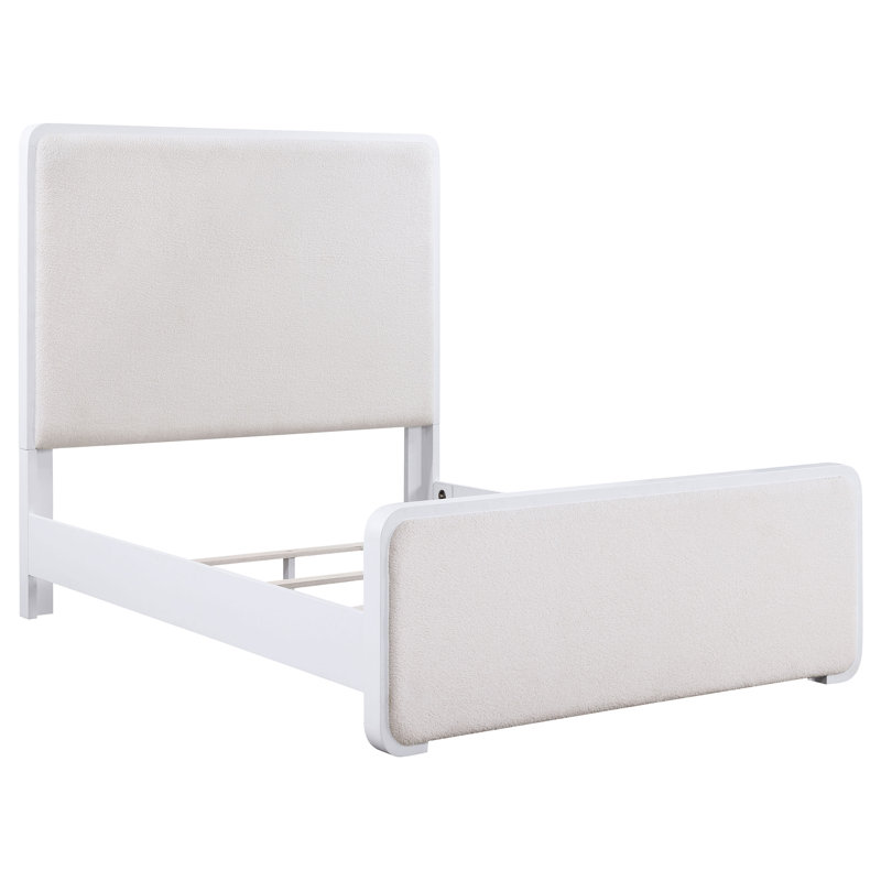 Tonju Upholstered Queen Panel Bed Pearl White, Queen
