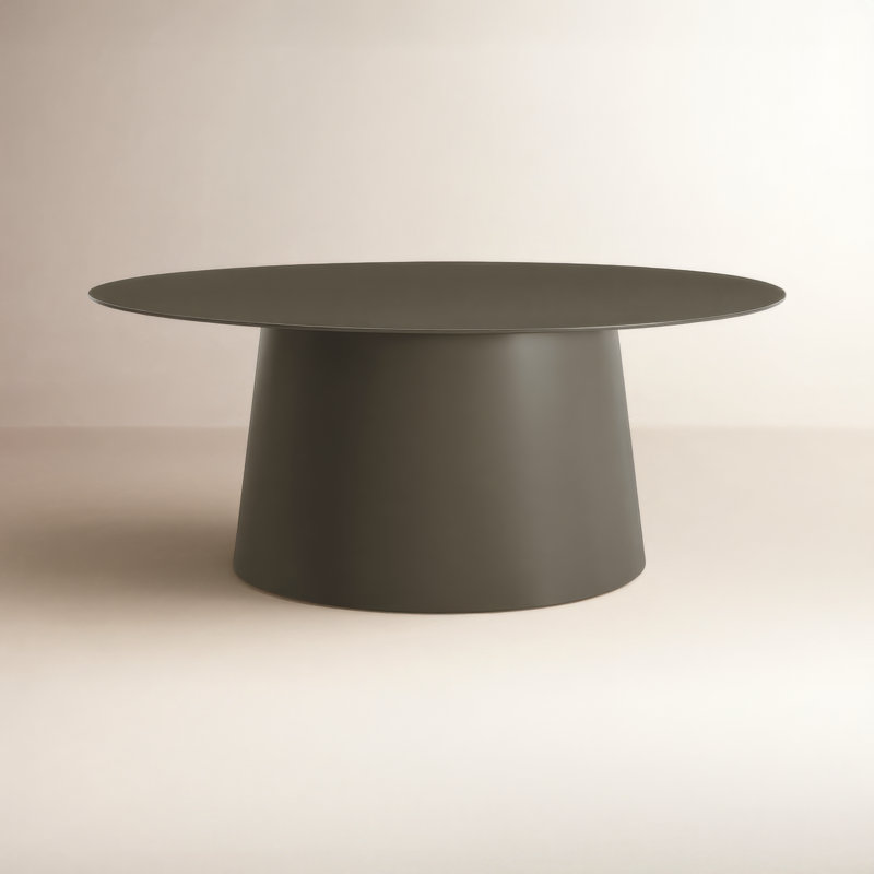 Grande table basse Circula, H 15 po x L 36 po x l 36 po, Olive foncé