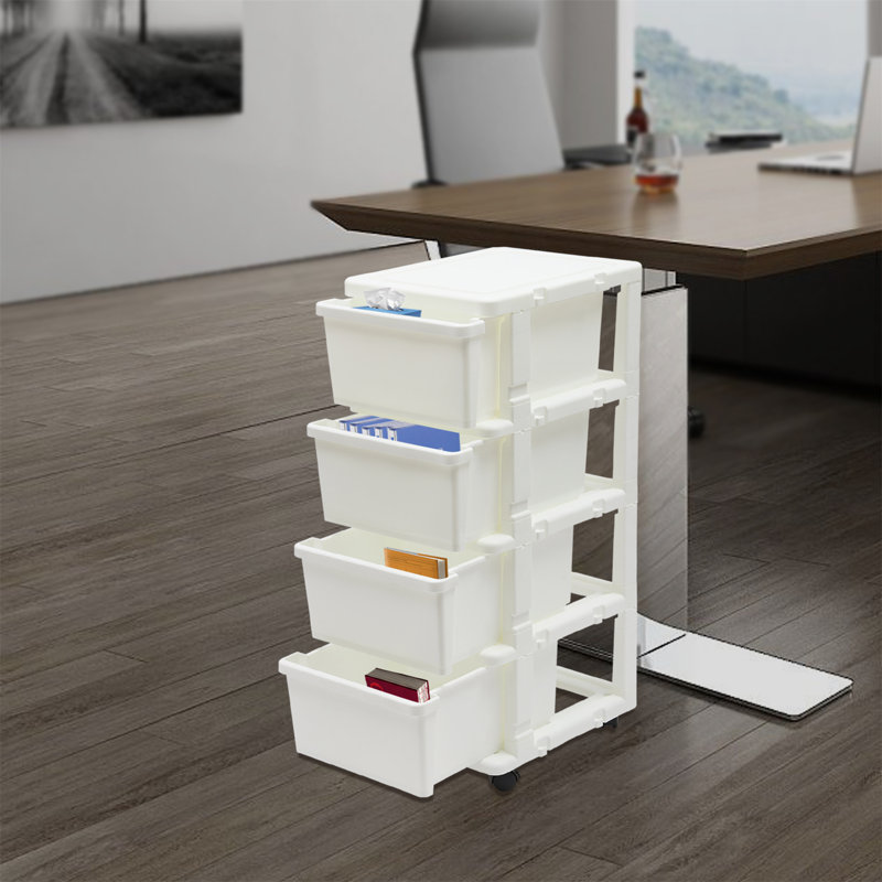 Commode de rangement 4 tiroirs Madalina, Blanc