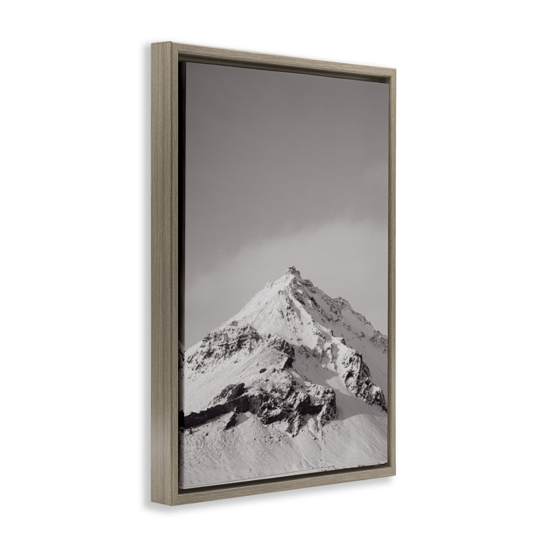 Cadre flottant Icy Mountain Peak, conception de Jade Sharp Photo, H 31 po x l 21 po, Cadre flottant orme Montalcino