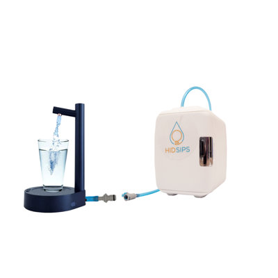 Mini réfrigérateur à eau, pour table de chevet, bureau, 1 mini réfrigérateur HID SIPS 4 L, 1 réservoir d'eau allant au lave-vaisselle, 1 distributeur (noir)