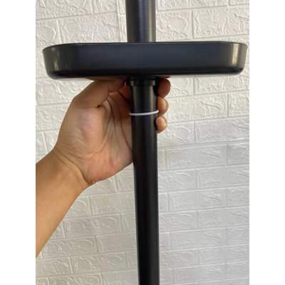 Adjustable Laundry Pole Clothes Drying Rack Coat Hanger Diy Floor To Ceiling Tension Rod Storage Organizer For Indoor, Balcony