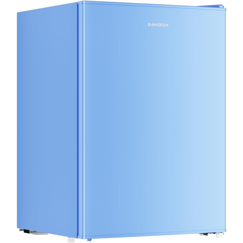 BANGSON 2.6 Cu Ft Small Fridge with Freezer for Office Blue | Mini Refrigerator for Dorm Bedroom, Compact Fridge, Energy-efficient, Low Noise