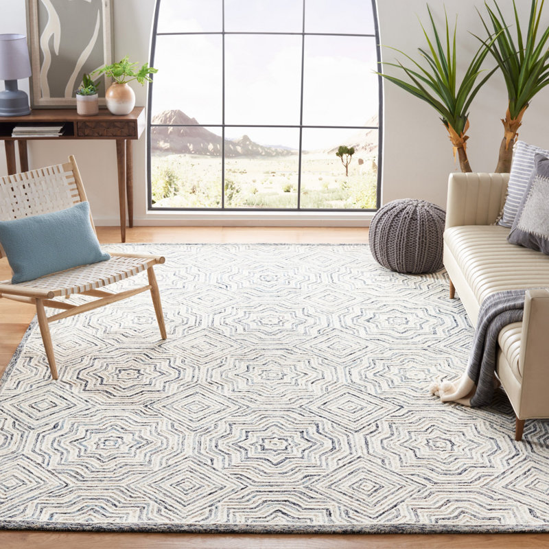 Daniel Hand Tufted Wool Geometric Rug, Rectangle 5' x 8'