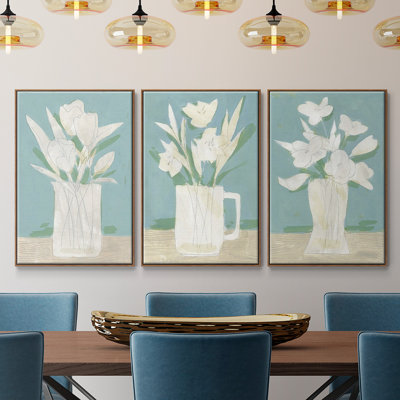 " Muted Spring Arrangement I " 3 - Pieces