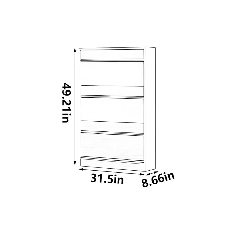 Rangement à chaussures pratique de style américain, H 49,21 po x l 31,5 po x P 8,66 po