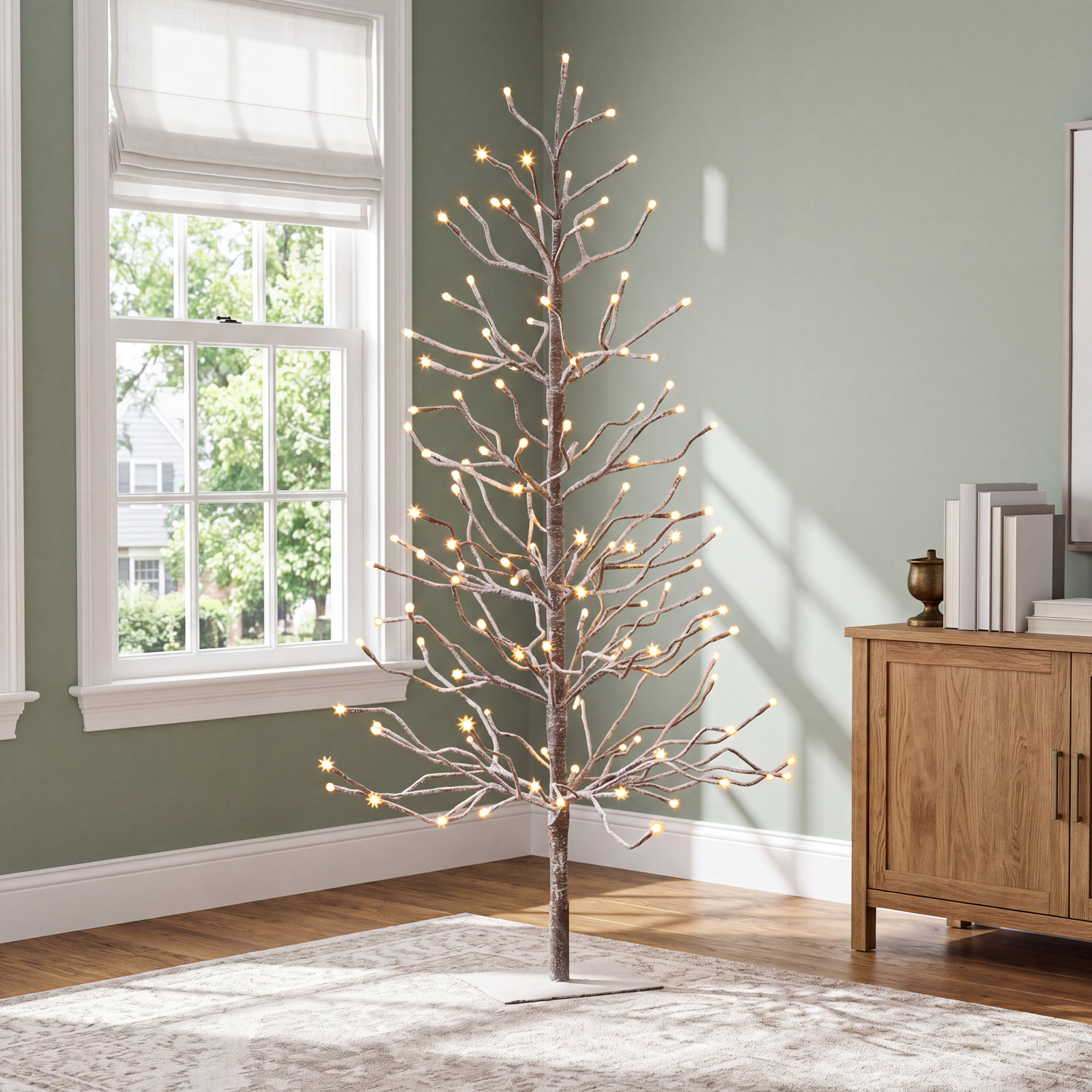4' Electric Snowy Artificial Lighted Tree