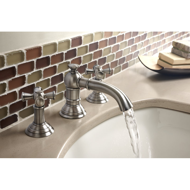 Aylesbury Widespread Bathroom Faucet with Drain Assembly, Midnight Chrome
