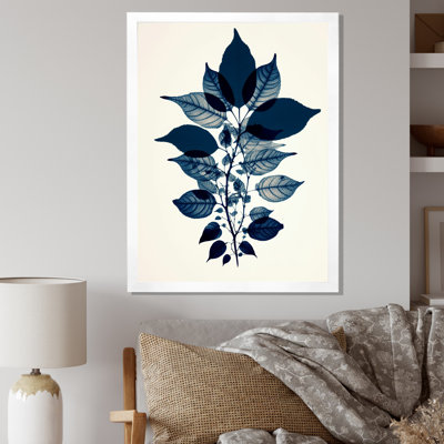" Morning Forest Leaves Blue Vintage Botanical "