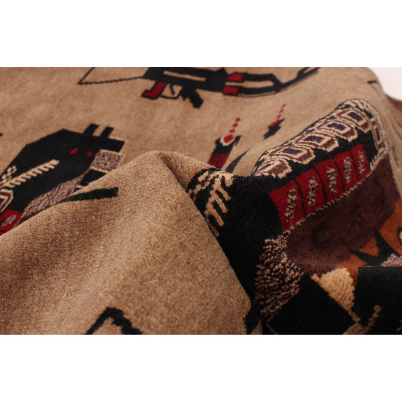 Tapis brun clair Largeros War 2 pi 10 po x 4 pi 6 po