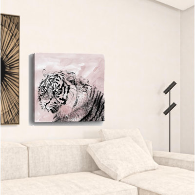 «Pink Crouching Tiger», art mural sans cadre