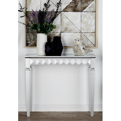 94cm Glass Top Console Table
