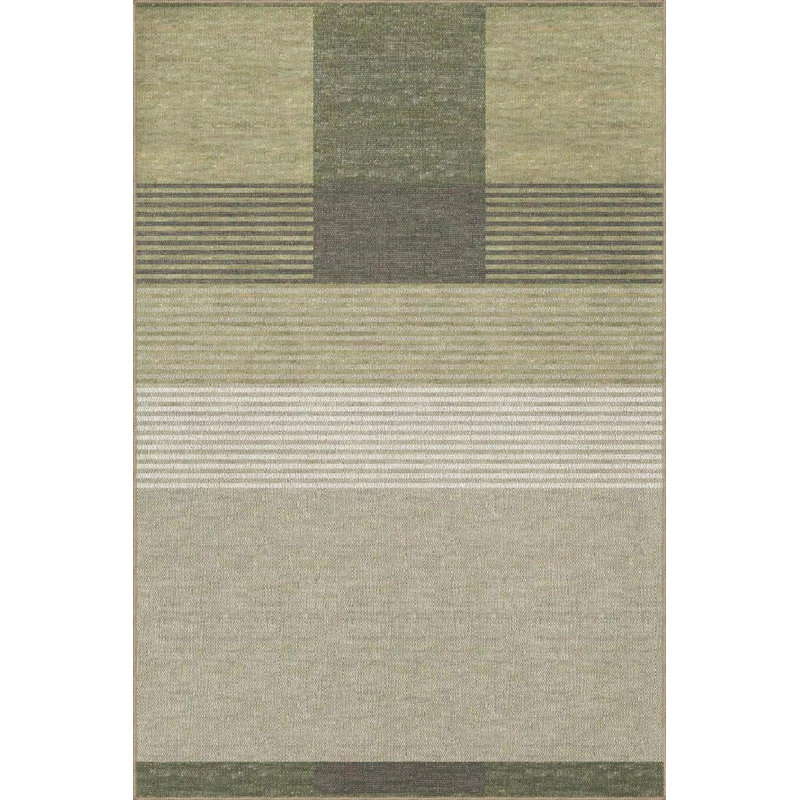 Tapis vert tissé à motif géométrique moderne, Sous-tapis rectangulaire de 3 pi 3 po x 4 pi 11 po