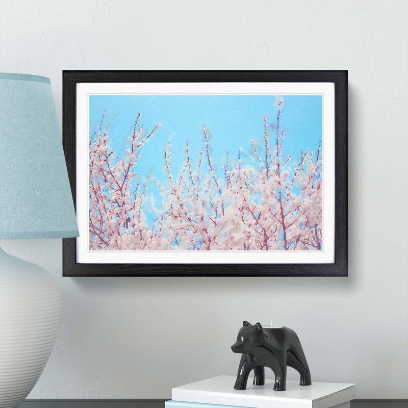 Top of the Blossom Tree in Abstract - Picture Frame Graphic Art Print, 50cm H x 76cm W x 2cm D, Black