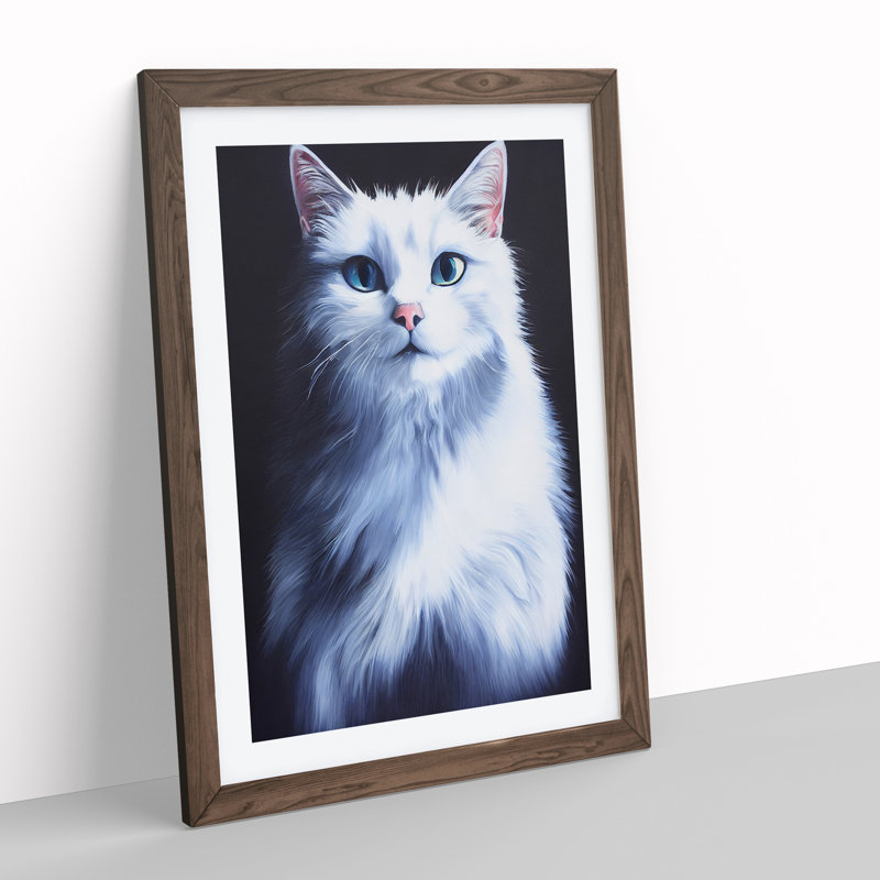 Kitty Cat - Wall Art, 64cm H x 46cm W x 2cm D, Walnut