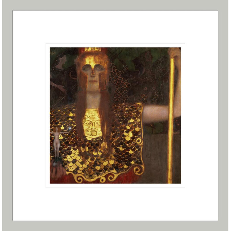 «Minerva or Pallas Athena» par Gustav Klimt, impression giclée encadrée, 14.05" H x 13.75" W
