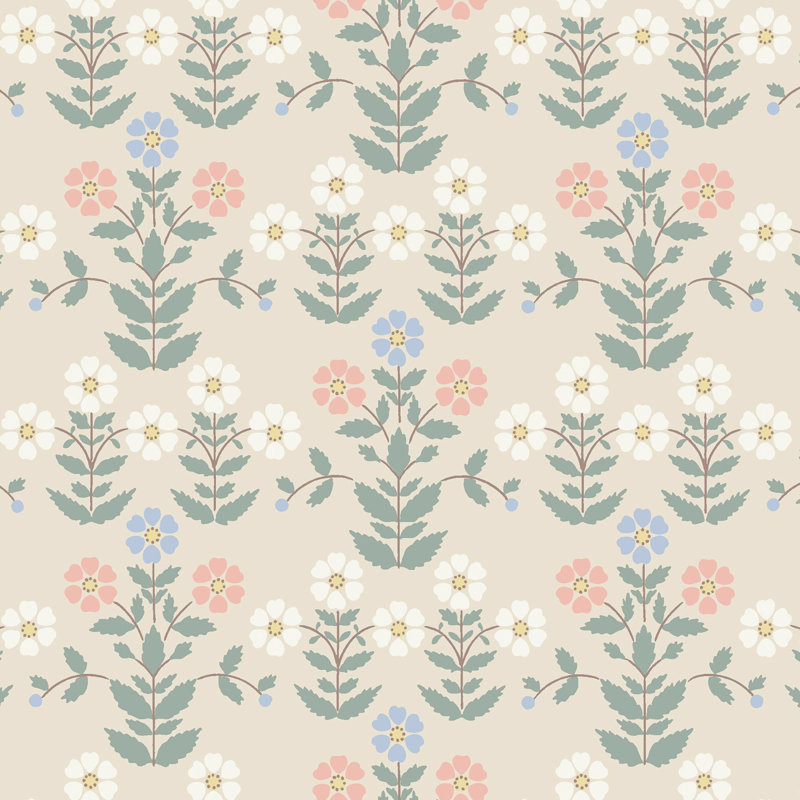 Boråstapeter Sippor Wallpaper, White