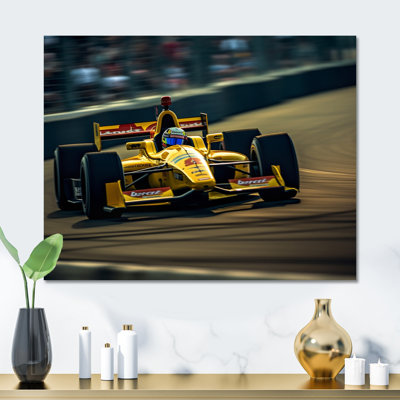 «Speedway Formule Car Rush I», reproduction d'art en métal