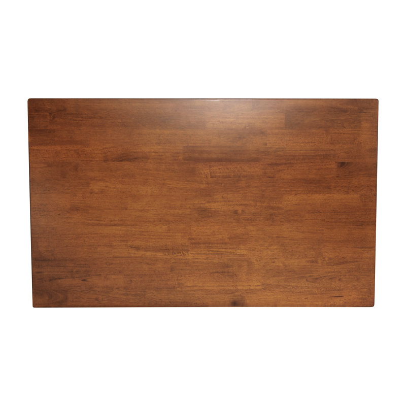 Walnut Solid Wood Rectangular Dining Table with Turned Legs