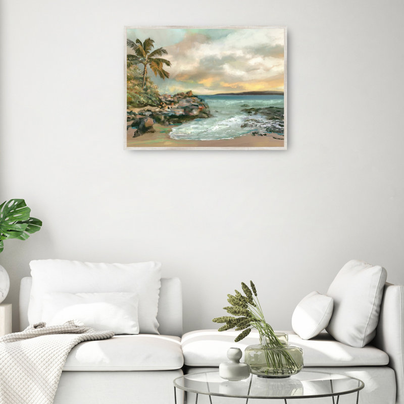 «Secret Cove» par Studio Arts, reproduction d'art sur toile, H 31 po x l 41 po x P 1,5 po, Bois de grange encadré