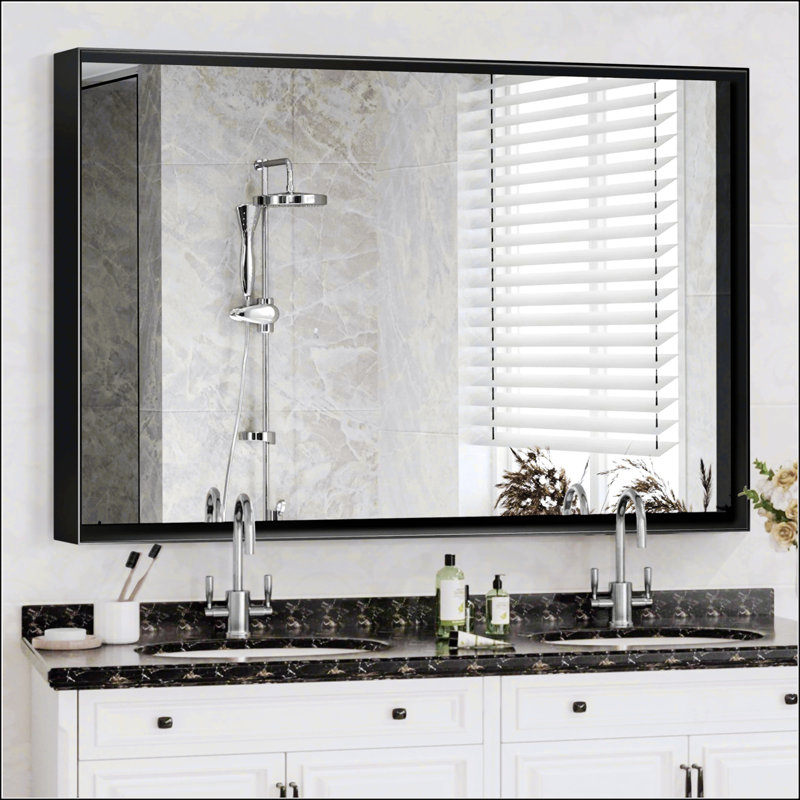 Miroir de salle de bain mural élégant avec un design moderne et des caractéristiques haut de gamme, 29,92 po x 47,65 po