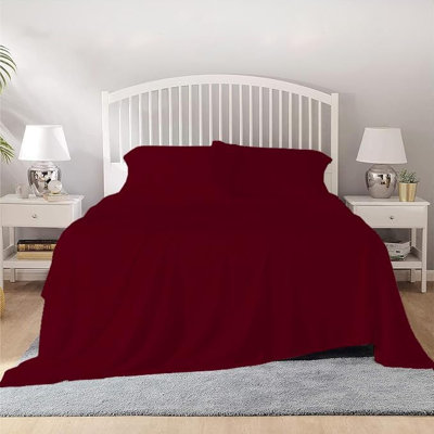 100% Egyptian Cotton Queen Size Sheet Set 1000 Thread Count Luxury Ultra Soft Bed Sheets Fits Mattress Upto 18" Inch Deep Pocket, Queen Size - Burgundy Solid