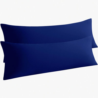 Navy Blue Microfiber Body Pillowcase Set - Soft Wrinkle Fade Stain Resistant Envelope Closure Pillow Cover - 20x54 Inches - Pack of 2