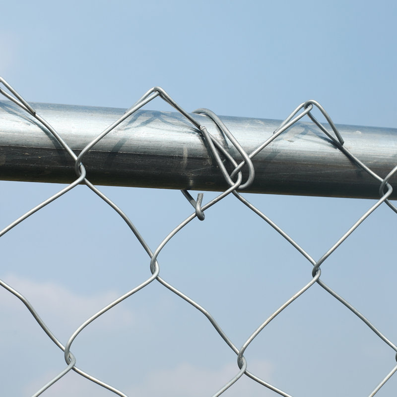 Galvanized Steel Diamond Mesh Chain Link Fence Kit, 4 x 50 ft, Silver