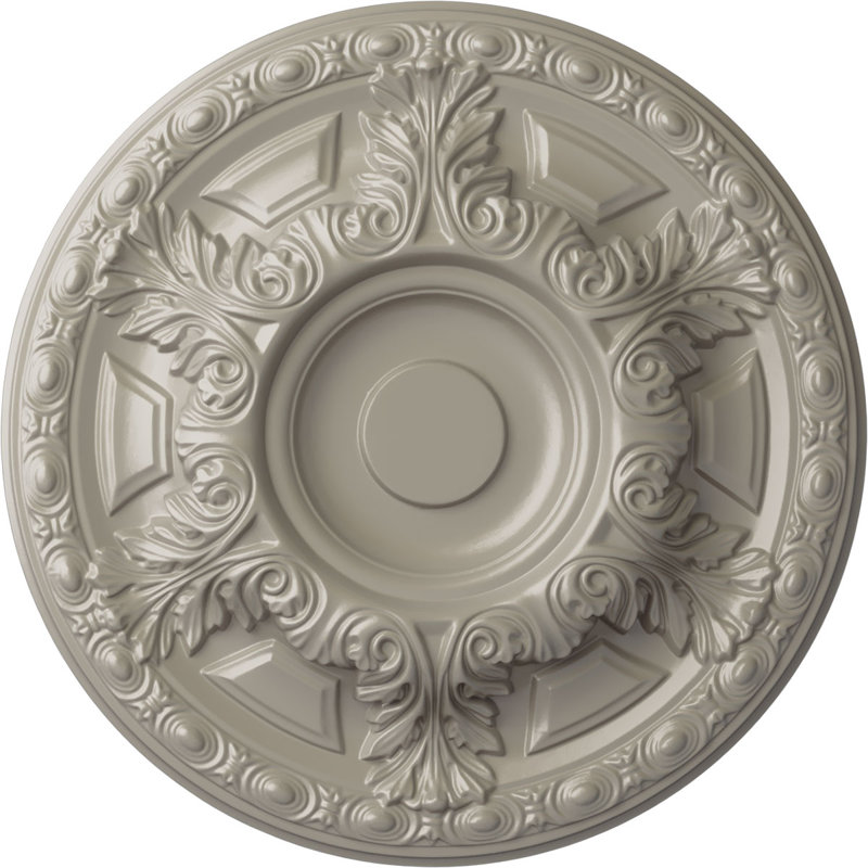 Médaillon de plafond H 2 1/2 po x l 23 3/8 po x P 2 1/2 po Granada, Blanc perle, H 23,5 po x l 23,5 po x P 2,5 po