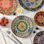 Ensemble d'assiettes à dessert 6 pièces bohémiennes, assiettes à salade de 8,5 pouces, motifs floraux et géométriques variés