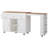 85.5" Kitchen Island with Extendable Dining Table, Kitchen Storage Table with 3 Side Open Shelves, Rolling Kitchen Island with Power Outlet, 3 Drawers, 2 Doors-964971243