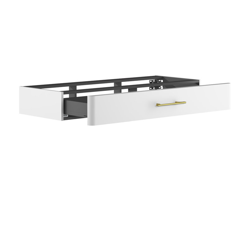 Ashat Bathroom Storage Cabinet, Pearl Grey Supermat/Gold