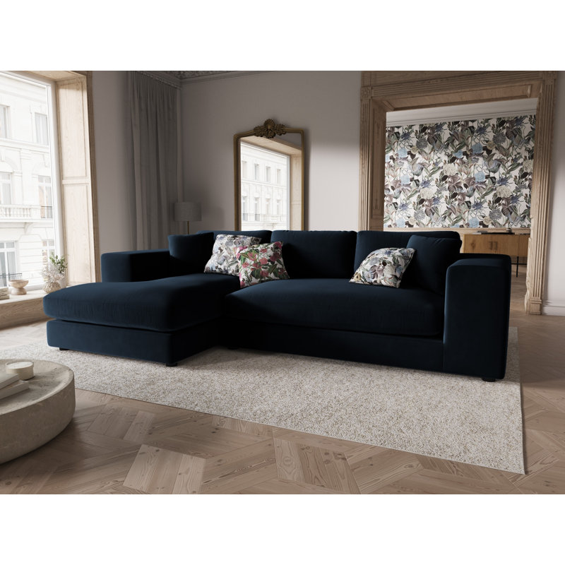 Micadoni Upholstered Corner Sofa, Left Hand Facing, Royal Blue