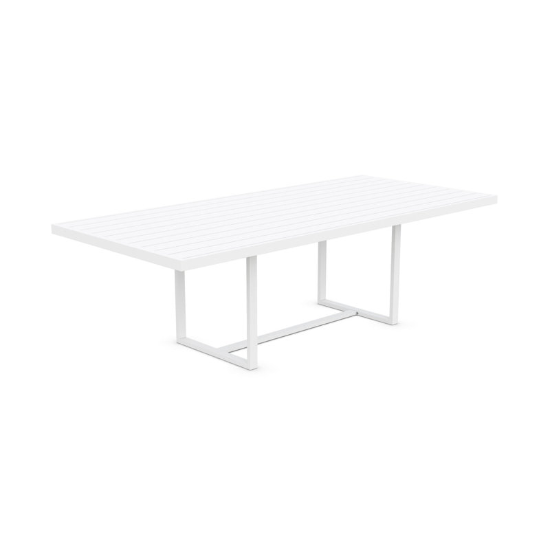 Pavia Power Coated Aluminum Dining Table, 39.37" W x 70.87" L x 29.13" H, Matte White