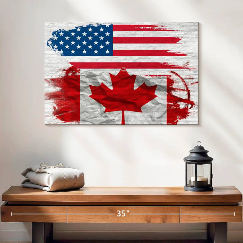 Borges USA And Canada Flag, 16" H x 24" W