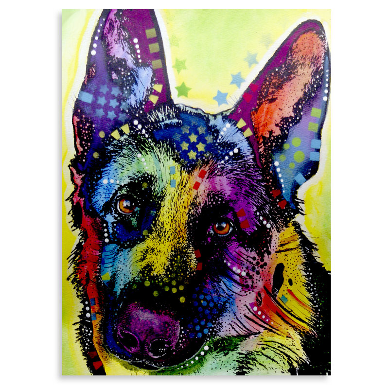 « german berger », impression, H 22 po x l 16 po x P 1 po, Pas de tapis, Sans cadre