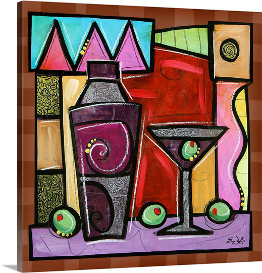 «Jarini Martini célébration» par Brittish, reproduction d'art sur toile, H 20 po x l 20 po x P 1,25 po