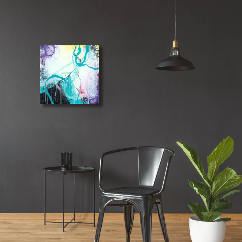 Art mural en verre Wrought Studio ™ «Ice Wind» par Romeo Zivoin, H 24 po x l 24 po x P 0,2 po