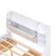 Lit plateforme en bois avec tête de lit, tablettes et 4 tiroirs