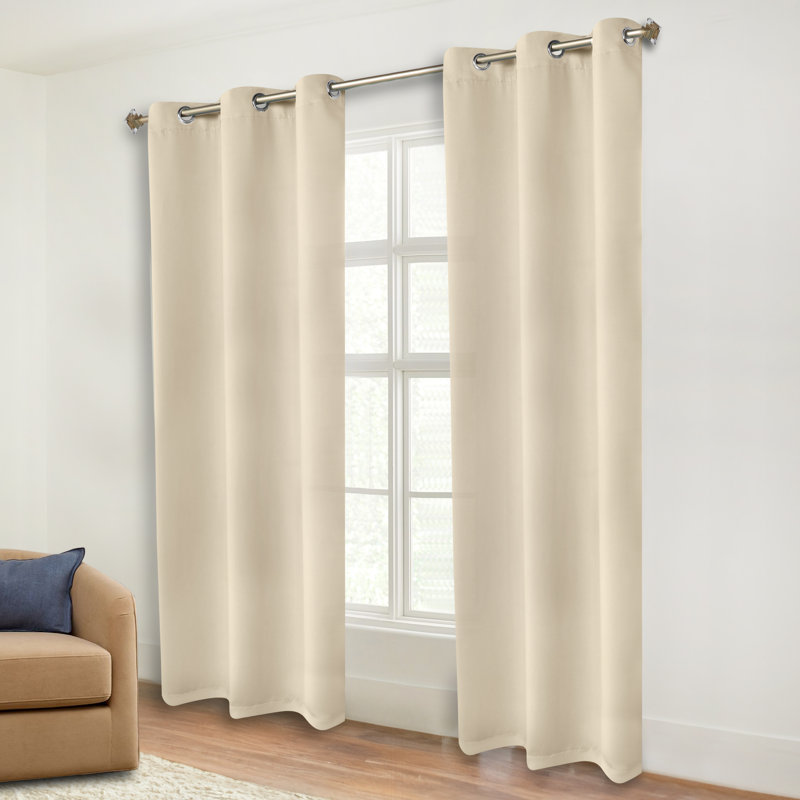 Paire de rideaux obscurcissant avec œillets Millendon, Ivoire ivoire, L 42 po x L 84 po