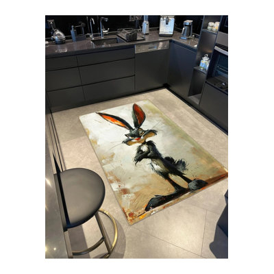Tapis décoratif moderne à motifs gris, gris et beige