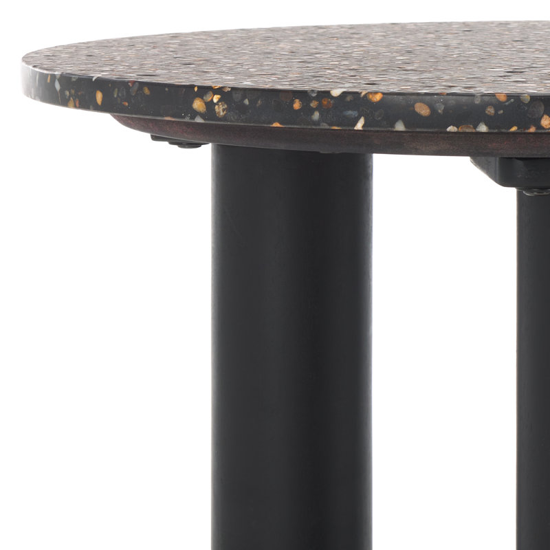 Table de bout à trois pieds Pike Stone, Noir, noir, noir, noir