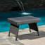 Table Pe Pe, grise, 16 po de profondeur x 24 po de largeur, 15,75 po de hauteur, et structure en fer, sans assemblage pour table de style rétro en fer