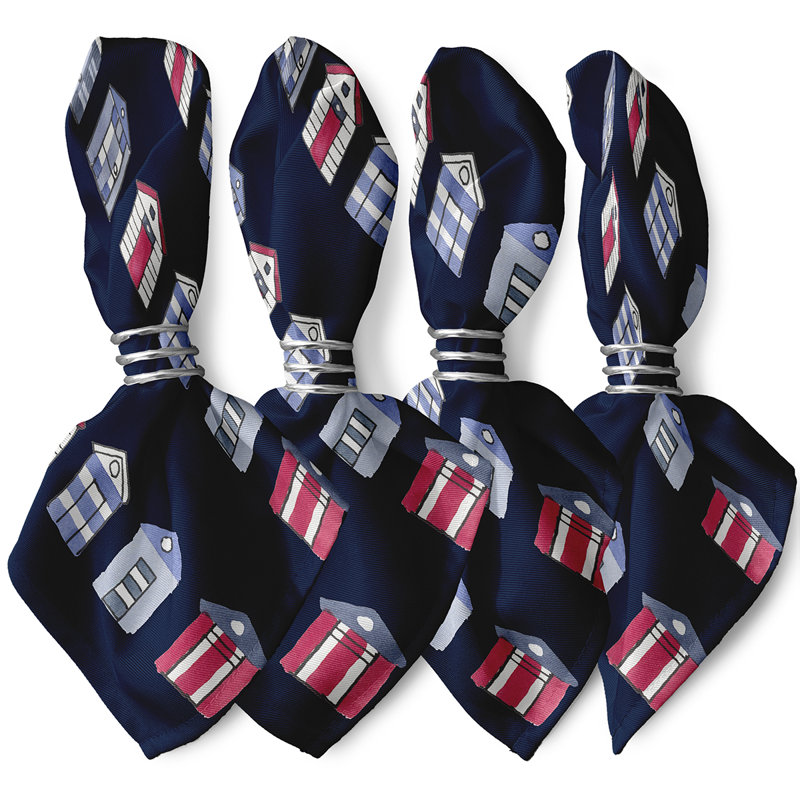 Larez Polyester Nautical & Coastal Napkins, Navy