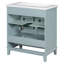 Meuble-lavabo autoportant simple avec plateau en céramique 30,11 po Meoshia