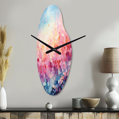 Cotton Candy I - Irregular Shape Modern Metal Wall Clock, No Wall Clock Print